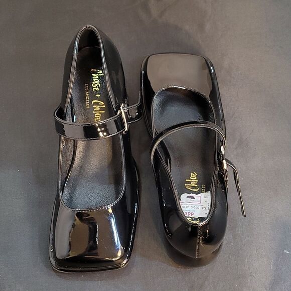 BRAND NEW CHLOE+CHASE SQUARE TOE MARY JANE LOW BLOCK HEEL SHOE G1 - Picture 12 of 15